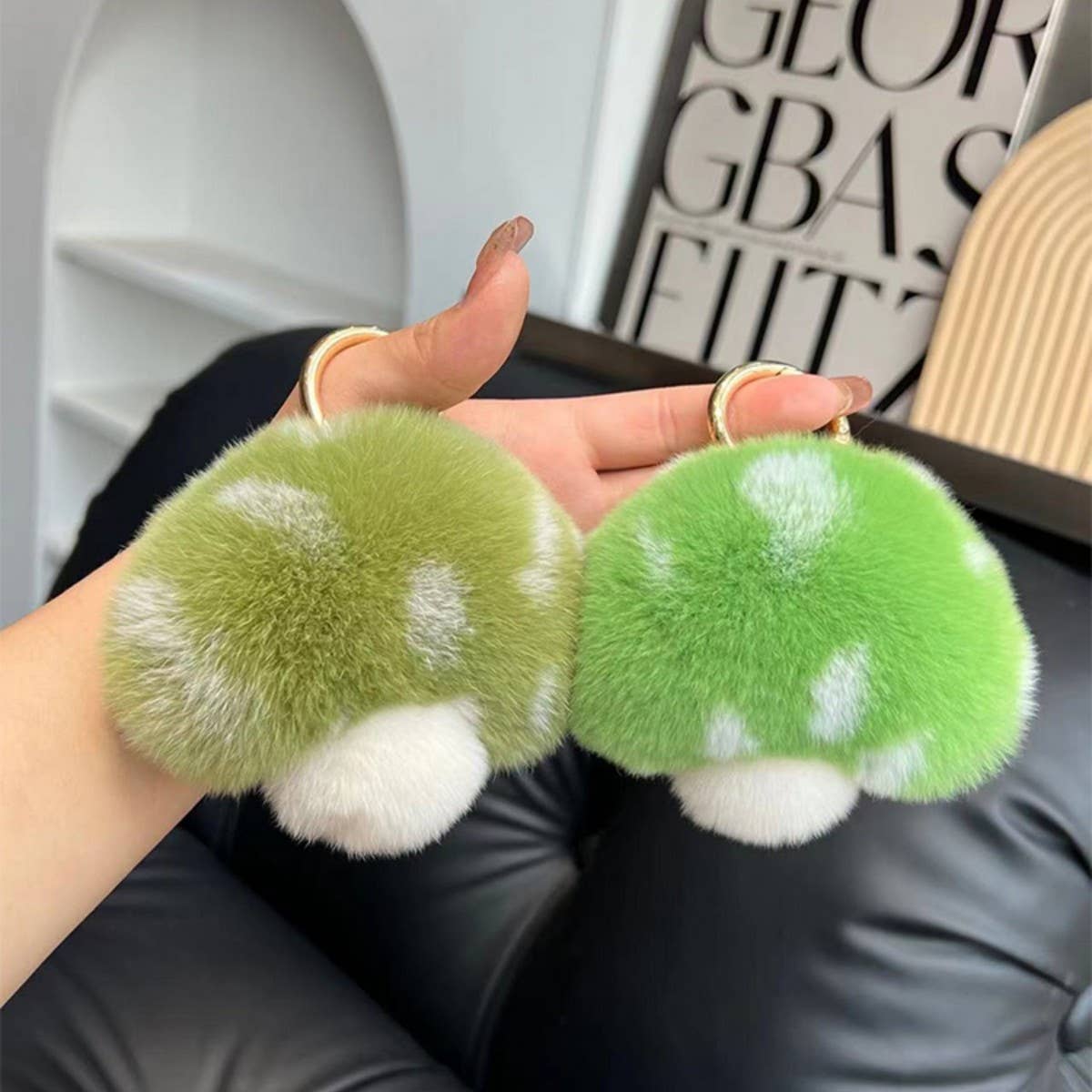 CUTE LITTLE MUSHROOM CAR KEYCHAIN BAG PENDANT