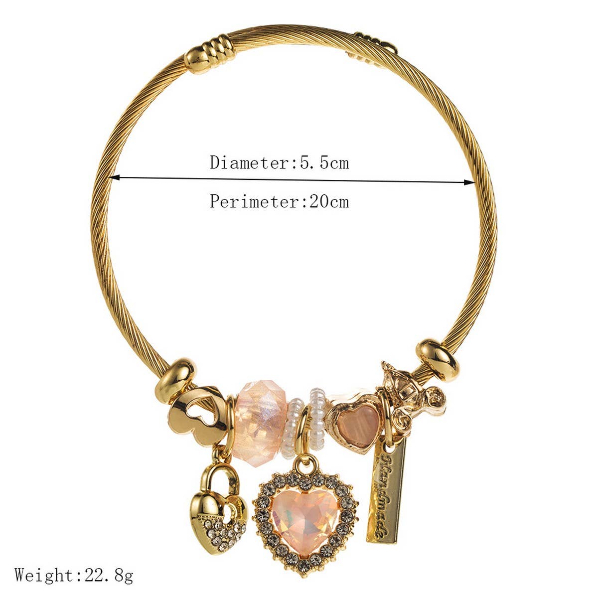 Minimalist Crystal Heart Beaded Couple Bracelet