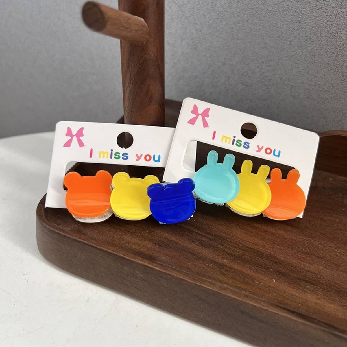 CHILDREN'S BUNNY EAR BEAR 3-PACK FLOWER HAIRPINS