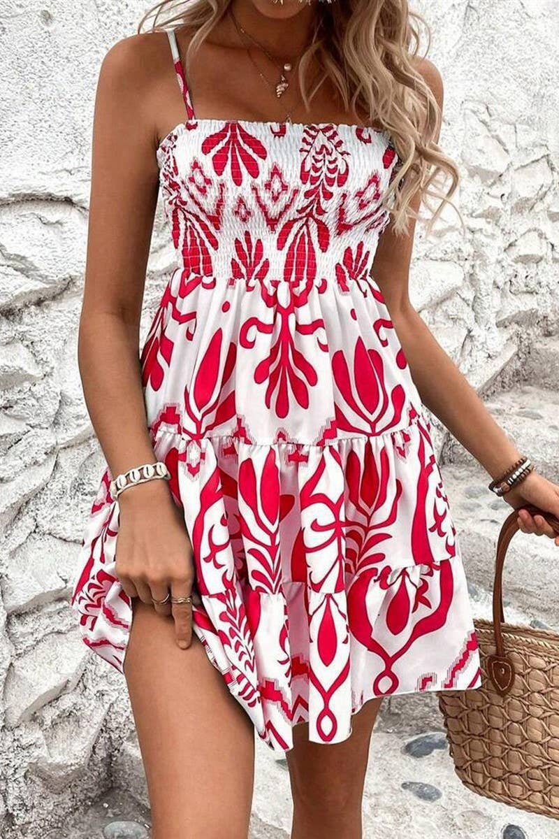 CWDSD8385_WAISTED PRINCESS PUFF SLEEVE MINI SLIP DRESS