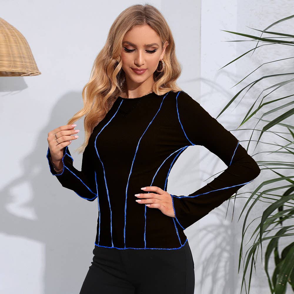 LONG SLEEVE CREW-NECK FLARED SLEEVE PIT TOP
