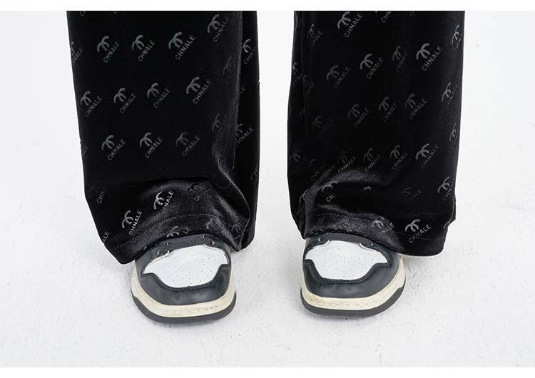 High waist plus velvet thick drapery pants