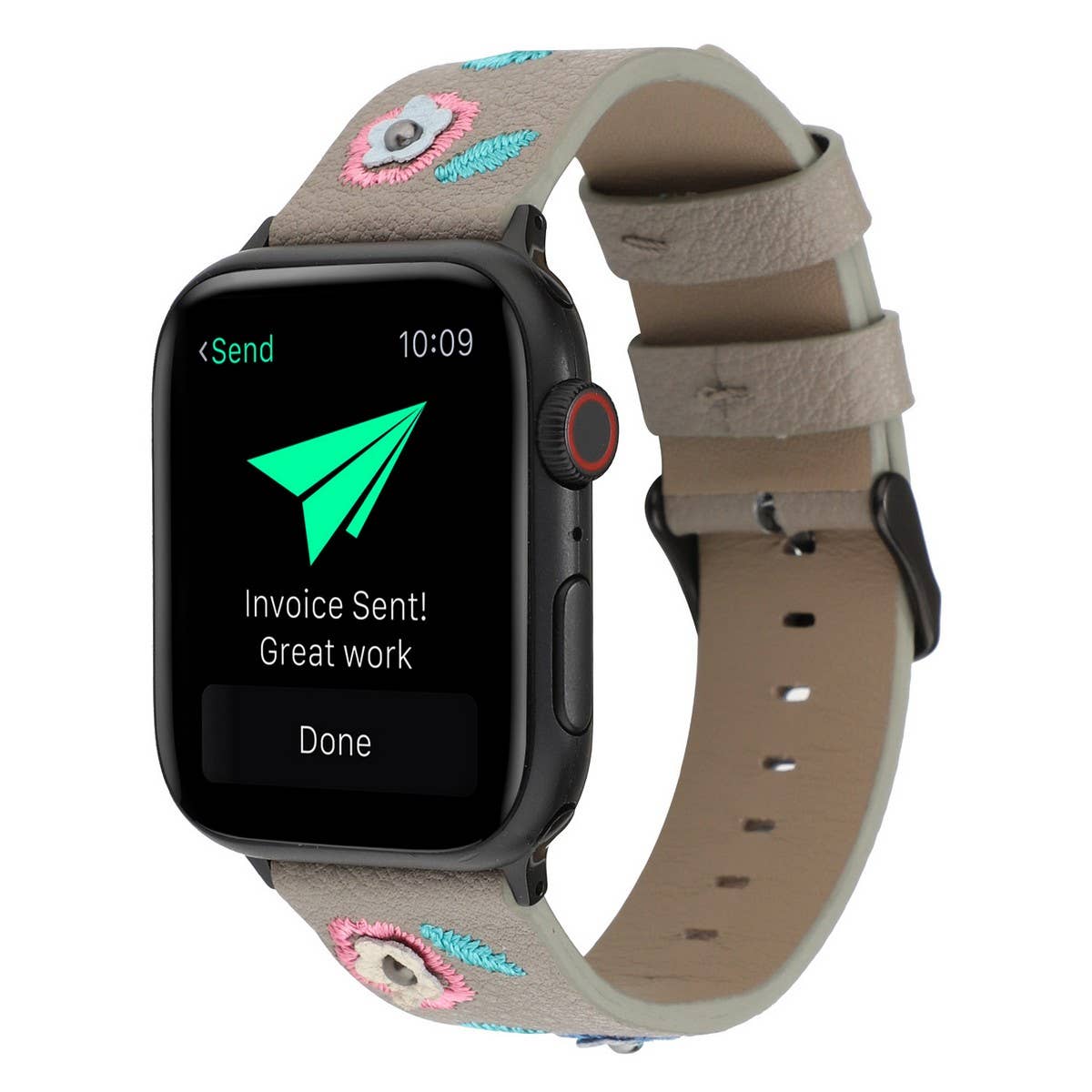 APPLE WATCH9-1 EMBROIDERED LEATHER STRAP_CWASC1540
