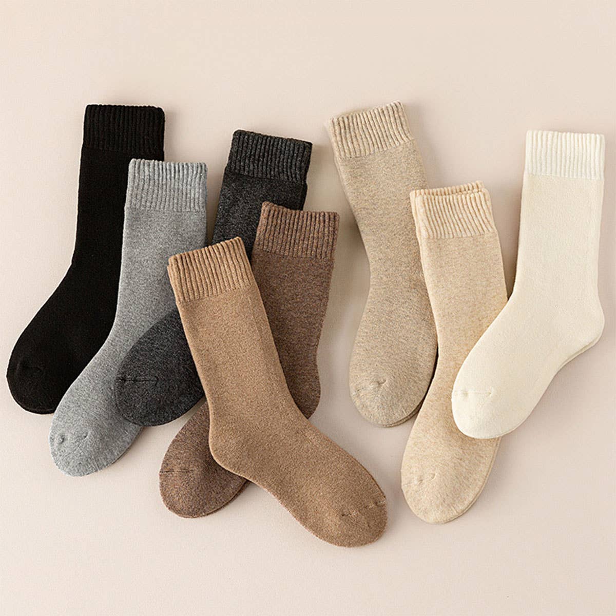 Thermal Fleece-Lined Crew Socks for Women, Winter
