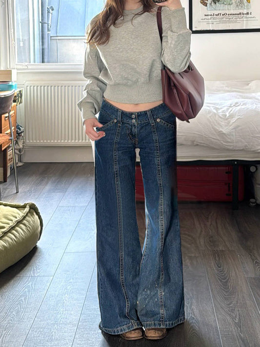 Low-waisted slightly flared jeans,casual jeans