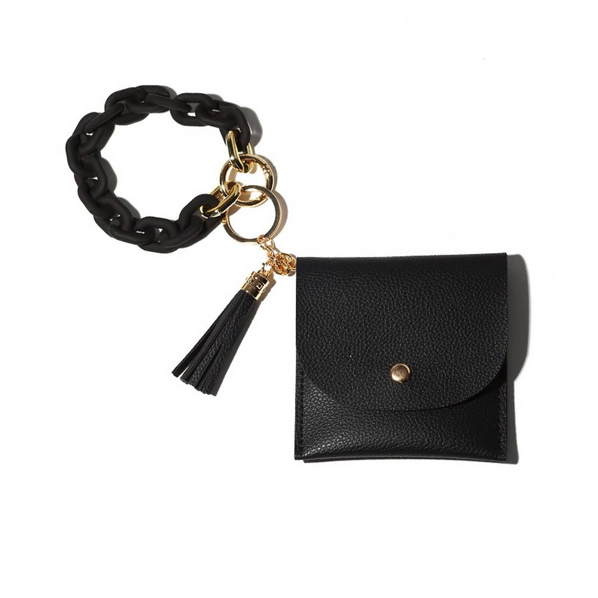 Printed Geometric PU Wallet with Acrylic Keyring_CWAB4995