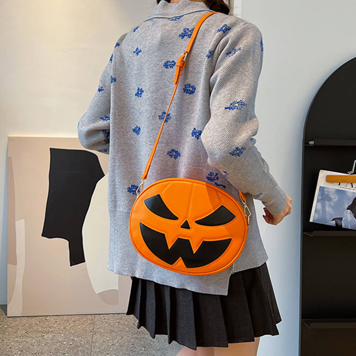 HALLOWEEN PUMPKIN CARTOON SHOULDER CROSSBODY BAG_CWAB0990