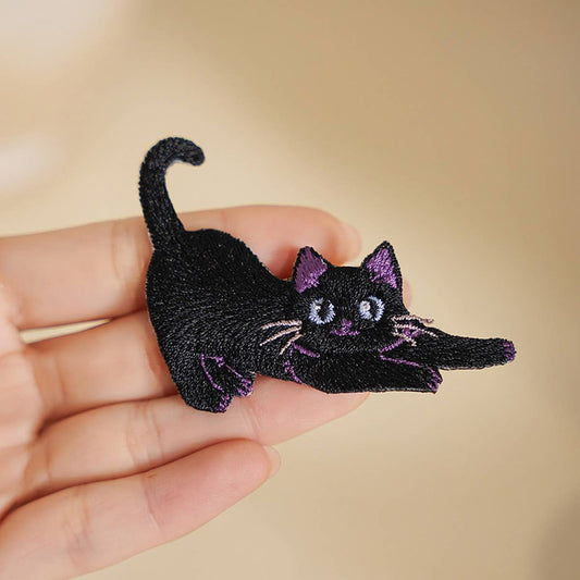 3D Cat Embroidered Iron-On Patch for Stain Repair_CWMM5921