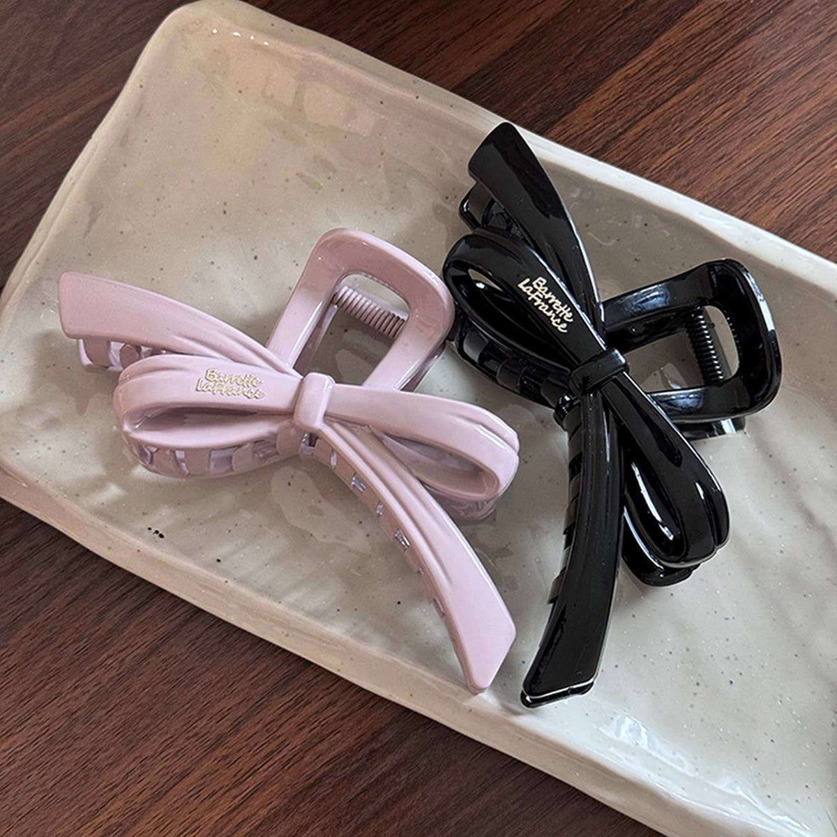 Large Bow Hair Claw - Elegant Ribbon Shark Clip