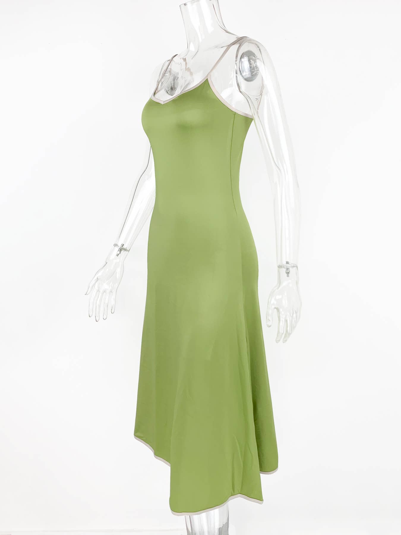 SEXY HALTER DRESS WITH COLOR CONTRAST