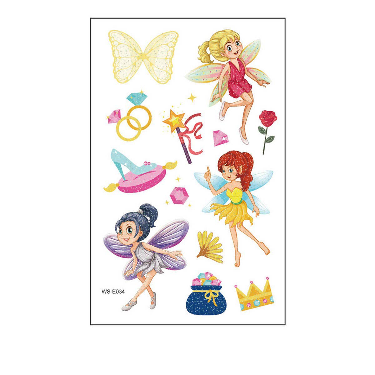 Glitter Fairy Tattoos ? Princess Waterproof Set