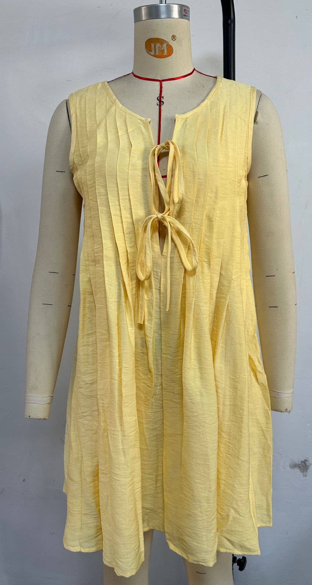 pit V-neck solid color loose vest dress