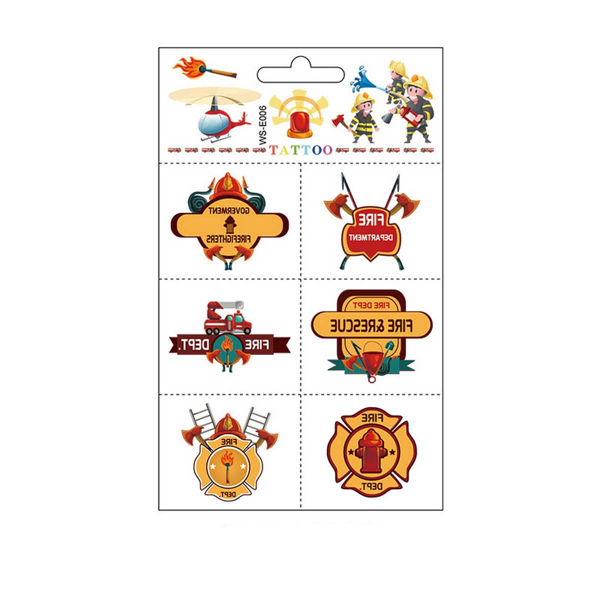 Kids Waterproof Fire Truck Tattoos for Safety Week