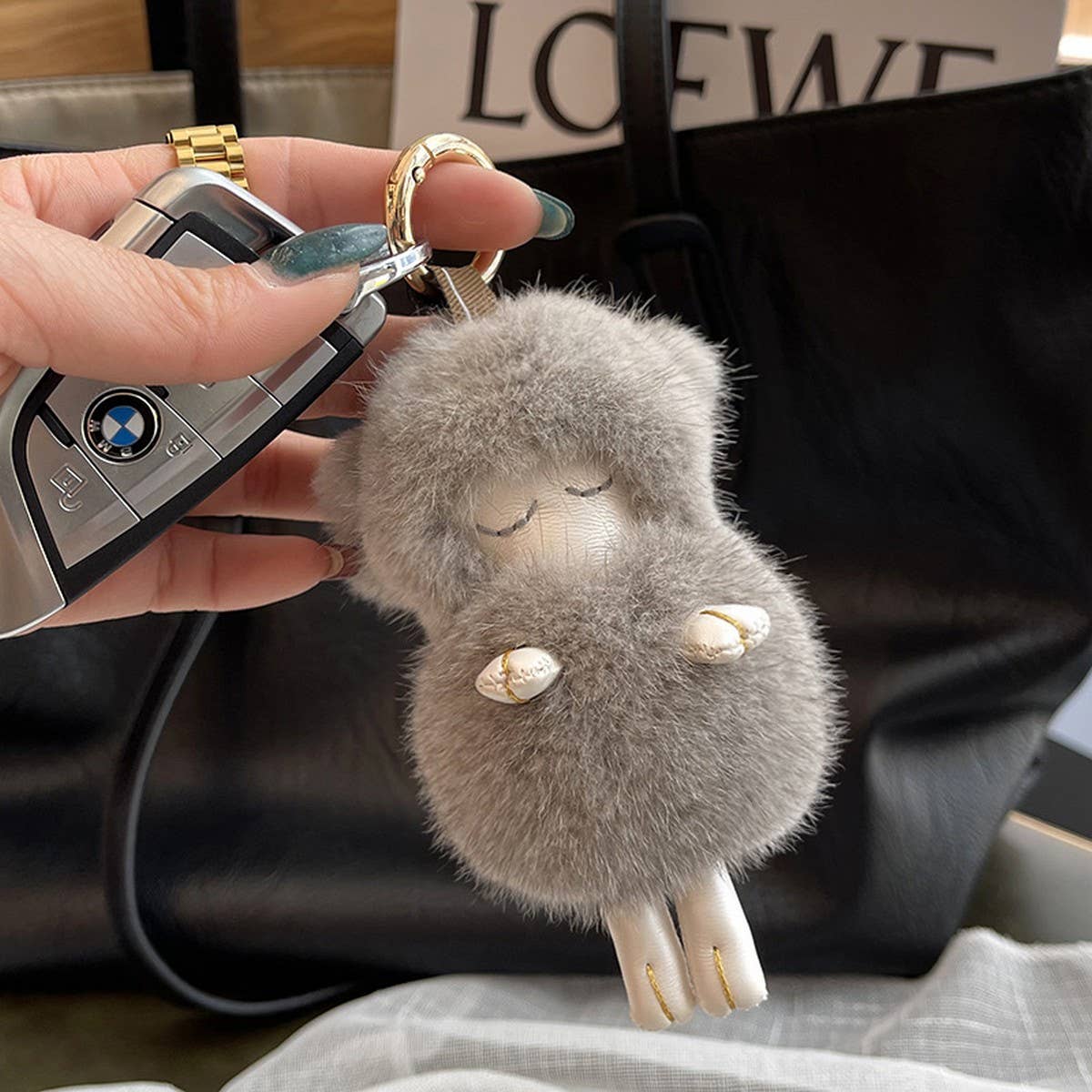 CUTE PLUSH LAMB CAR KEYCHAIN BAG PENDANT GIFT