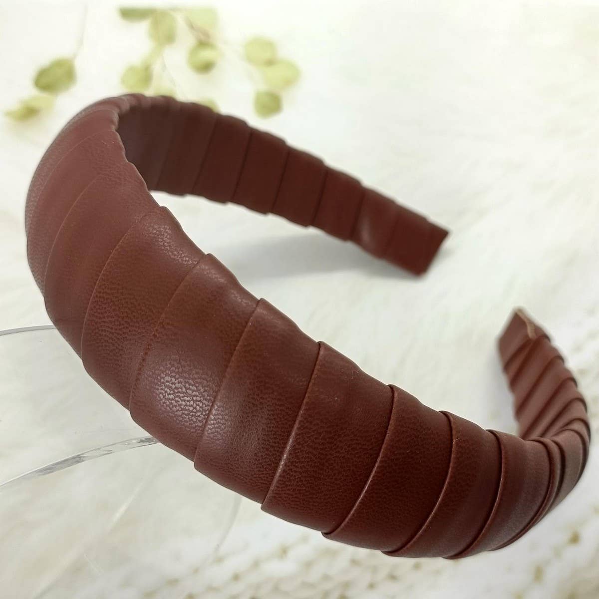 Handcrafted PU Leather Padded High Crown Headband
