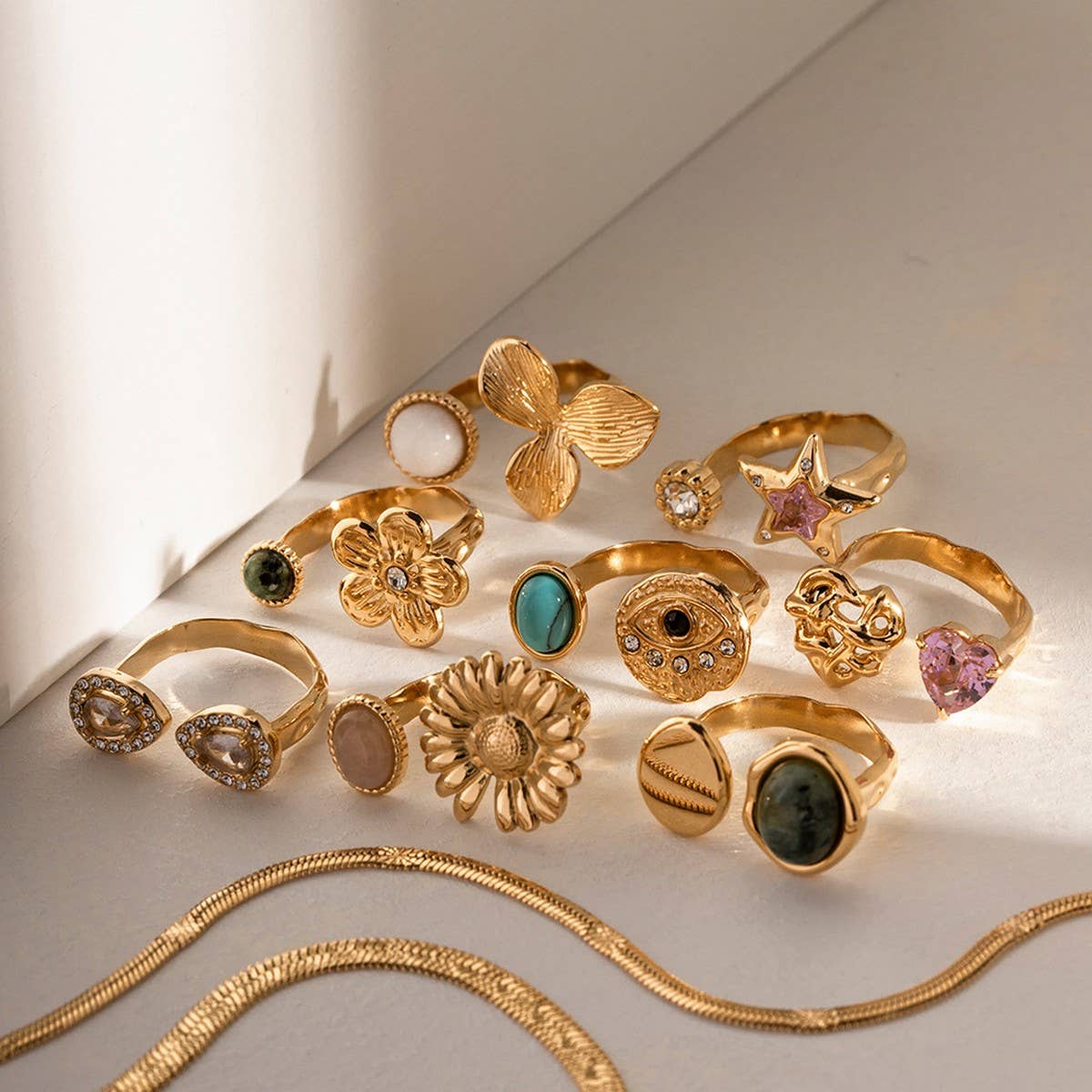 RETRO NICHE HIGH-END OPEN RING_CWAJE1381