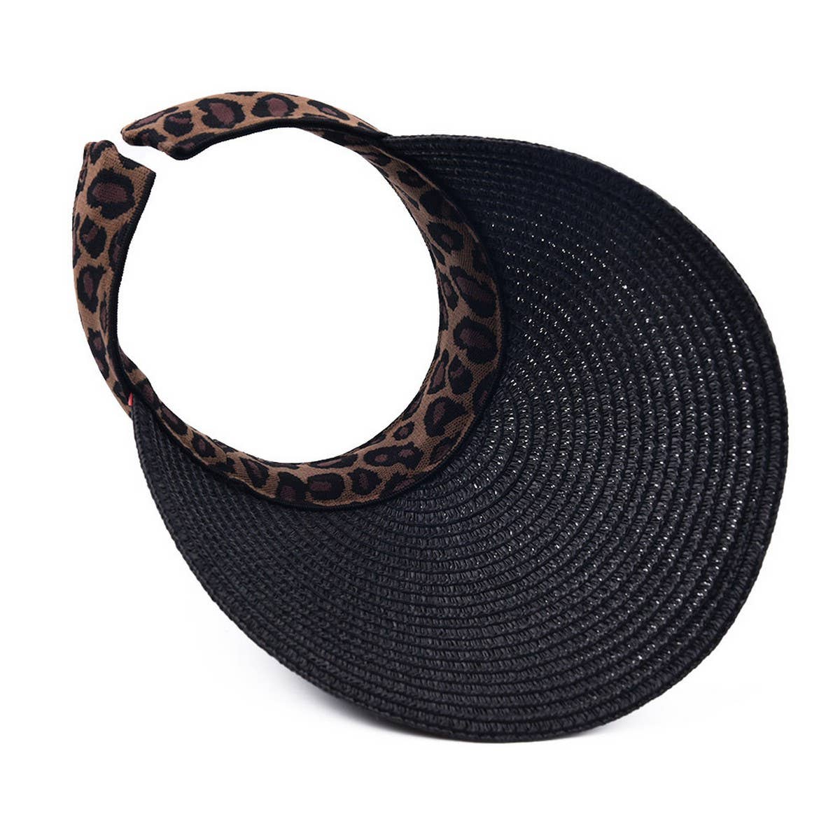 SUMMER NEW LEOPARD PRINT SUN PROTECTION STRAW HAT_CWAH1228