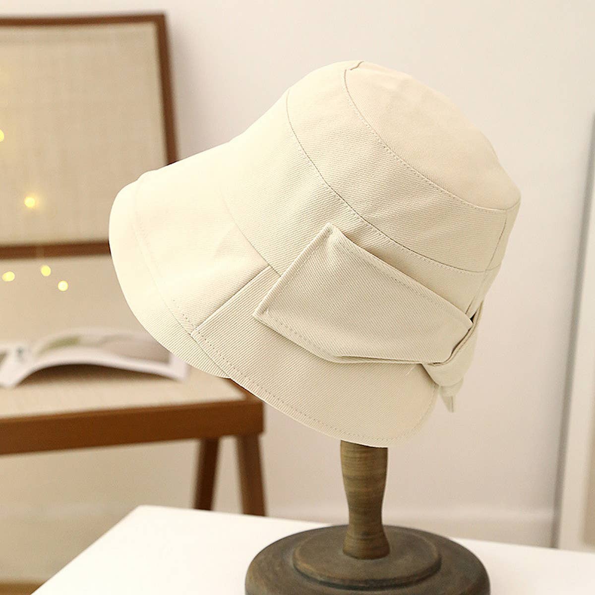 WIDE BRIM SUN PROTECTION BOW VISOR HAT_CWAB2840