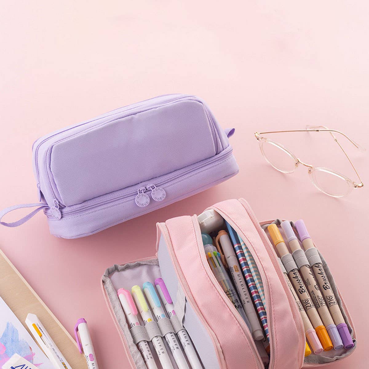 SIMPLE DOUBLE-LAYER MULTIFUNCTIONAL PENCIL CASE_CWMM1968