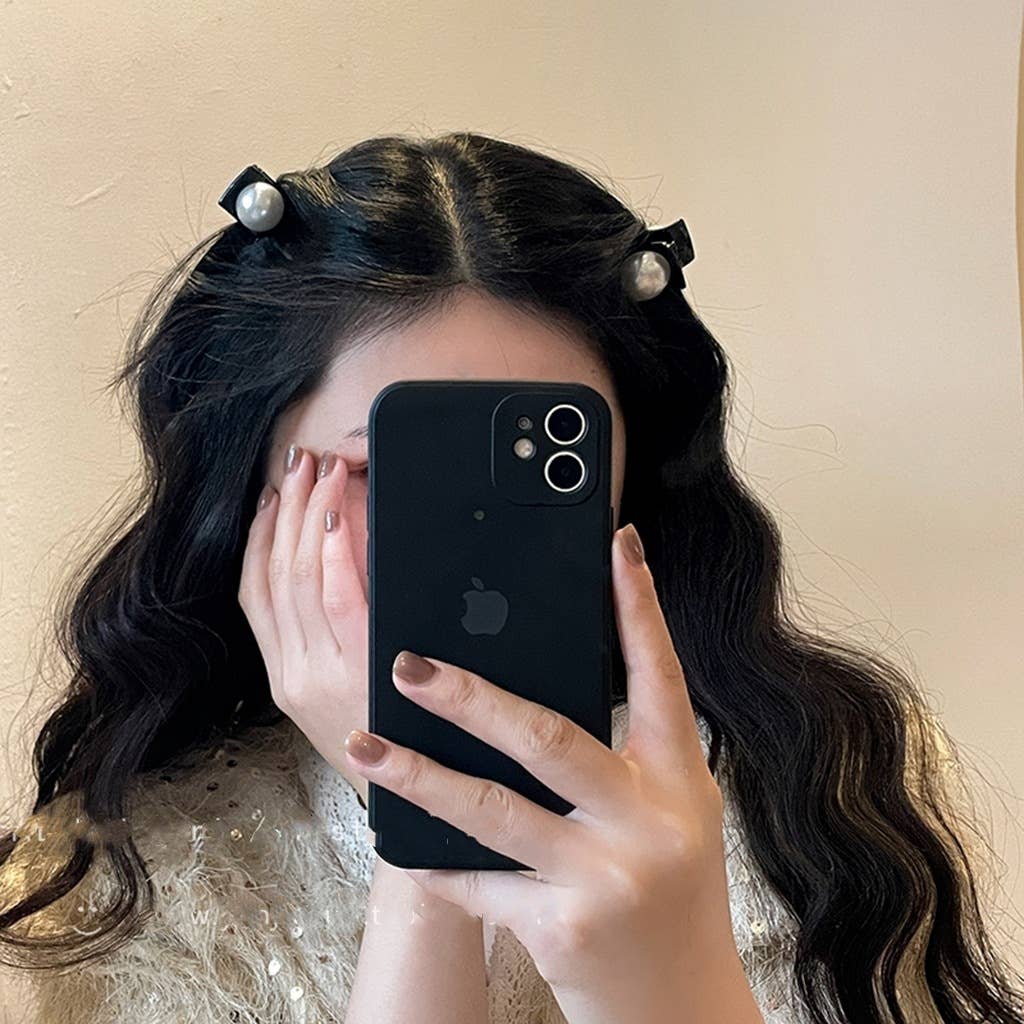 French retro light luxury pearl small gripper