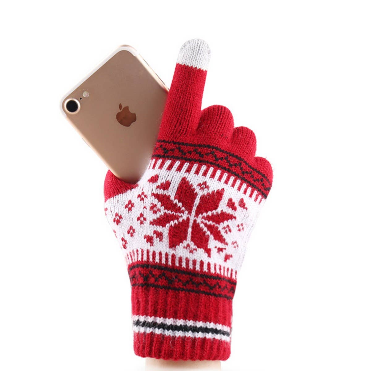 ADULT FASHION SNOWFLAKE KNITTED WARM GLOVES_CWAG0225