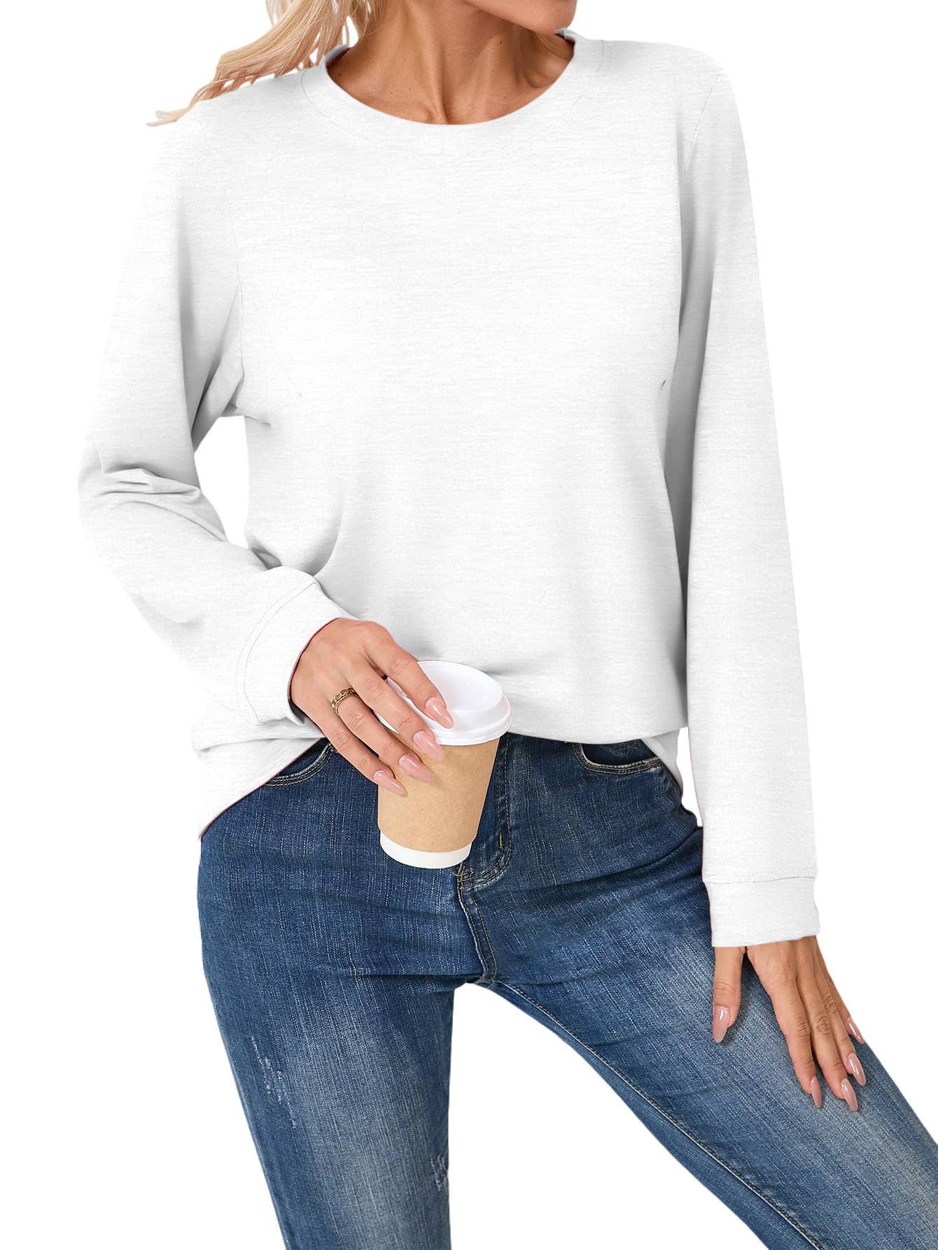 SOLID COLOR CASUAL CREWNECK COMFORTABLE T-SHIRT