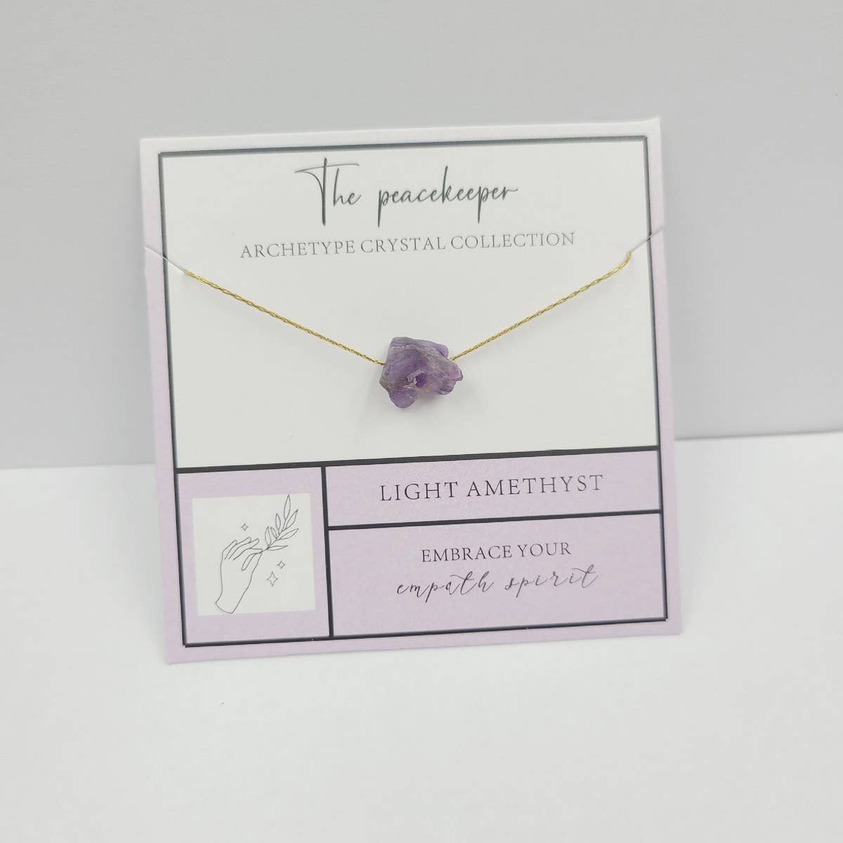 NATURAL STONE PENDANT NECKLACE WITH CARD