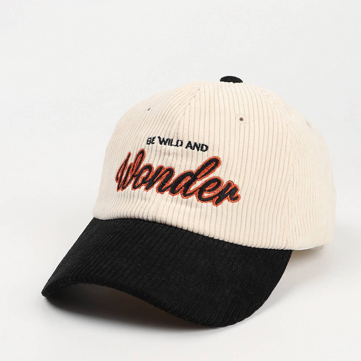 Corduroy Colorblock Baseball Cap - Unisex Hat CWAH1148