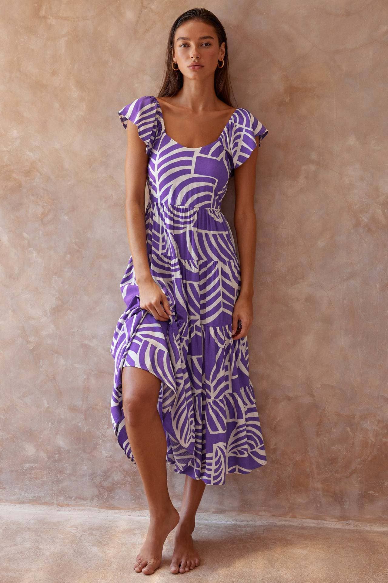 Long flowing backless beach dress