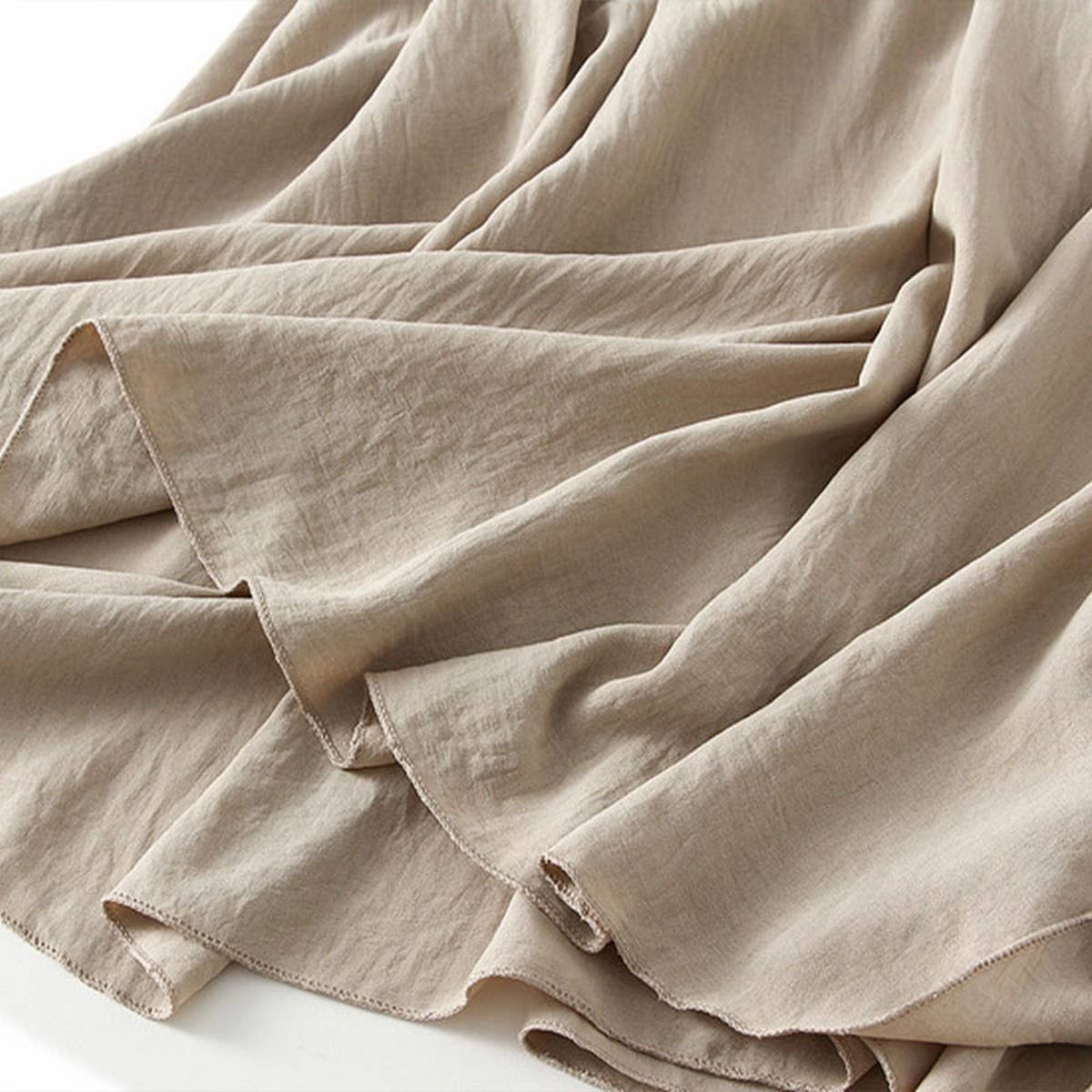 High-Waist A-Line Loose Fit Flowy Midi Skirt