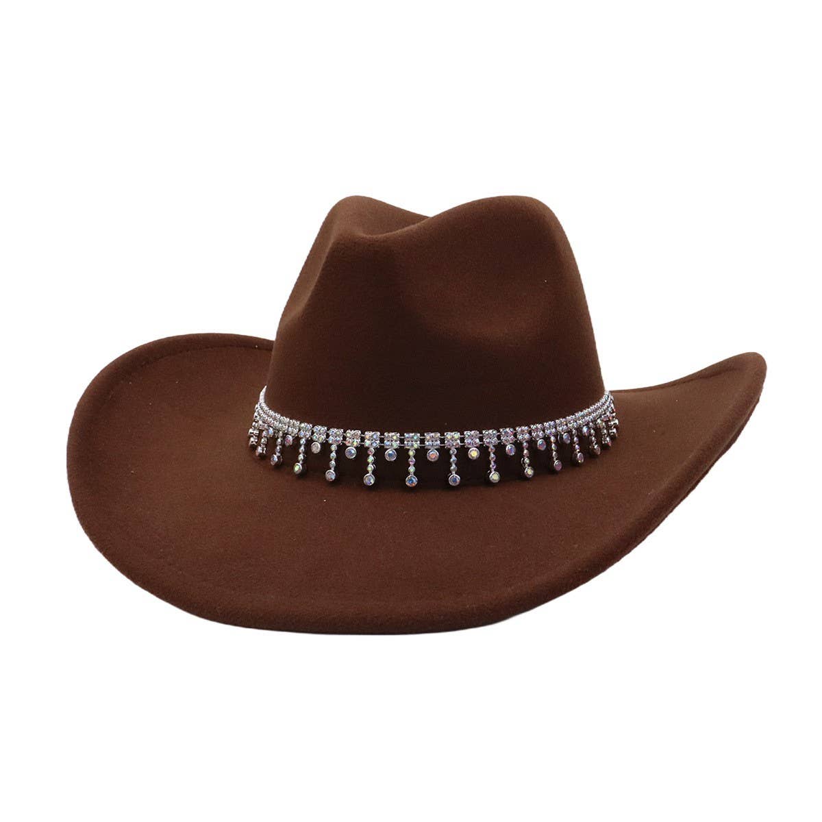 Men & Women Wool Blend Cowboy Fedora Ethnic Style_CWAH04372