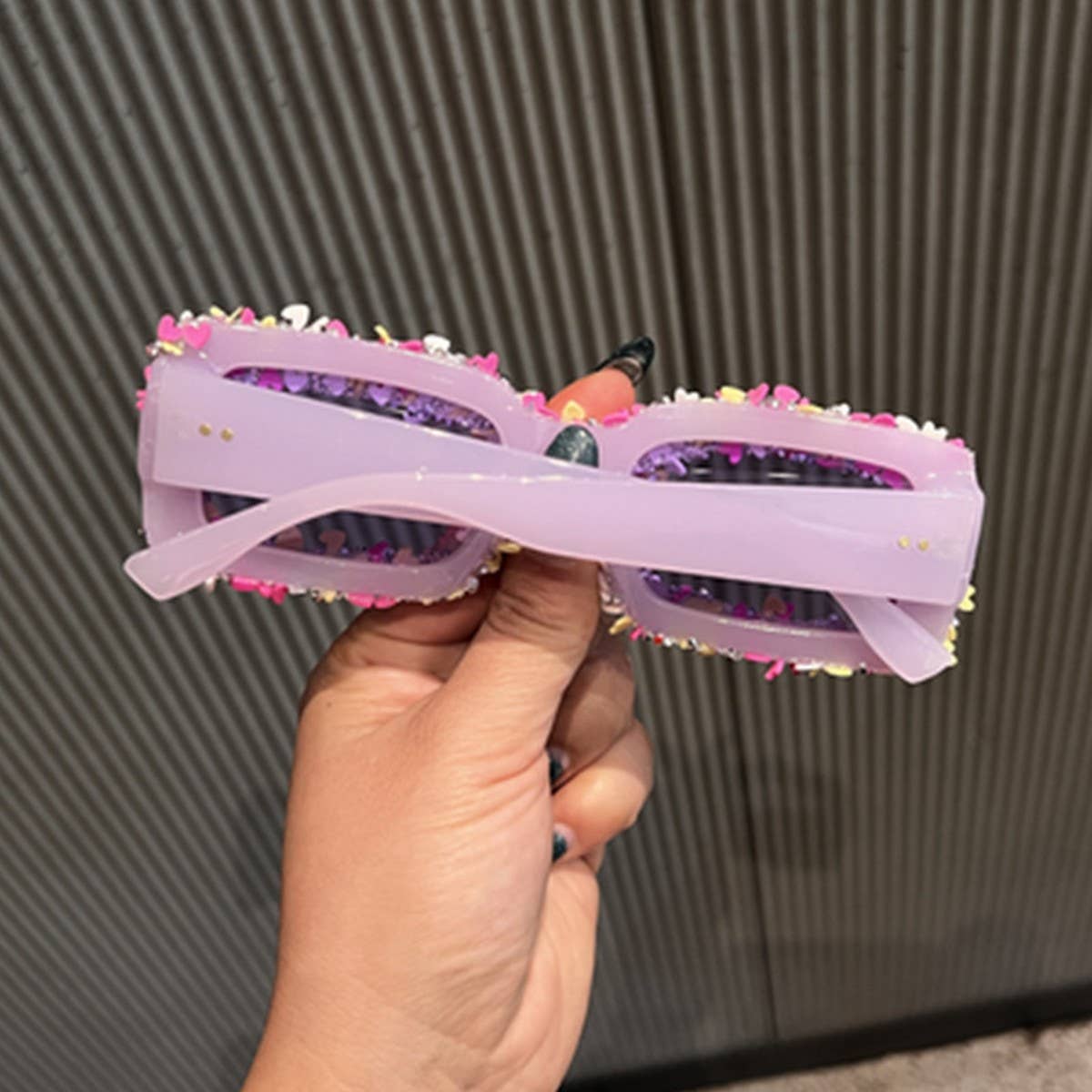 CANDY COLORED BEACH FLOWER DECORATED SUNGLASSES_CWASG0796