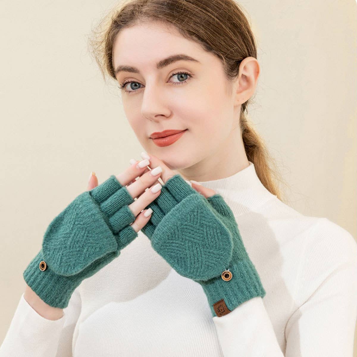 WINTER COLD PROTECTION WARM HALF FINGER GLOVES