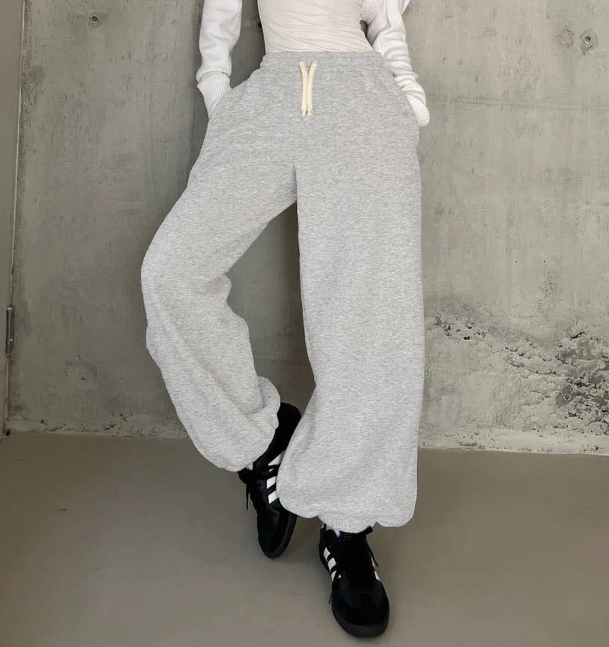 DiscountCWBLP884_LOOSE WIDE-LEG SPORTS PANTS CASUAL PANTS