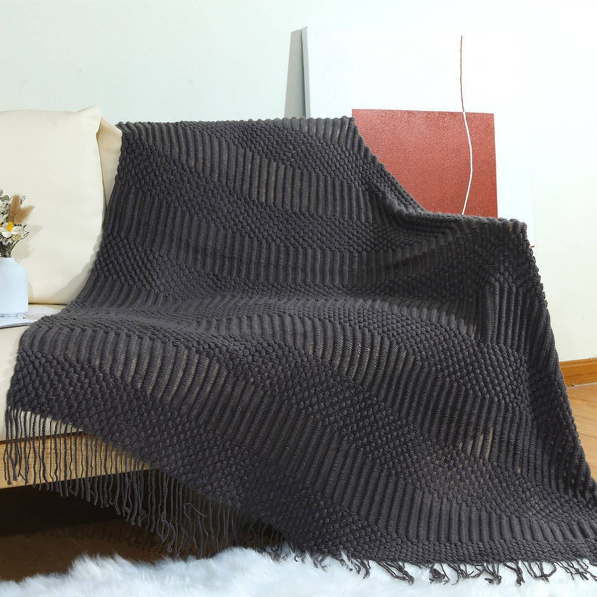 DOUDOU BLANKET FRINGED SHAWL BLANKET