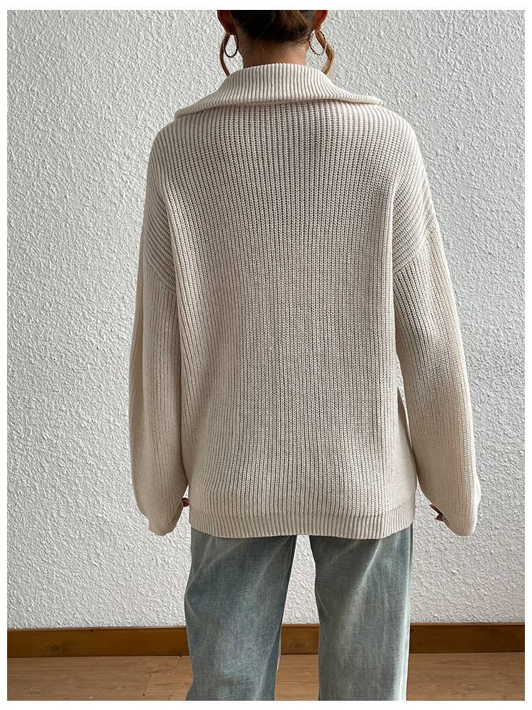 VINTAGE HALF-ZIP PULLOVER SWEATER KNITWEAR