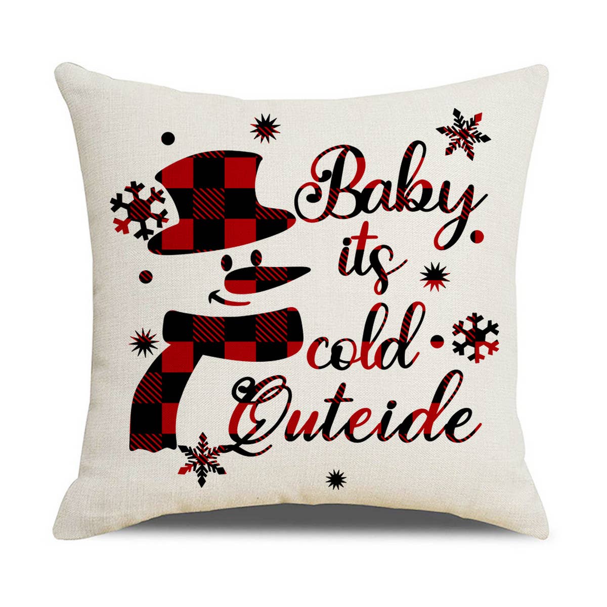 CHRISTMAS TREE RED AND BLACK PLAID PILLOWCASE