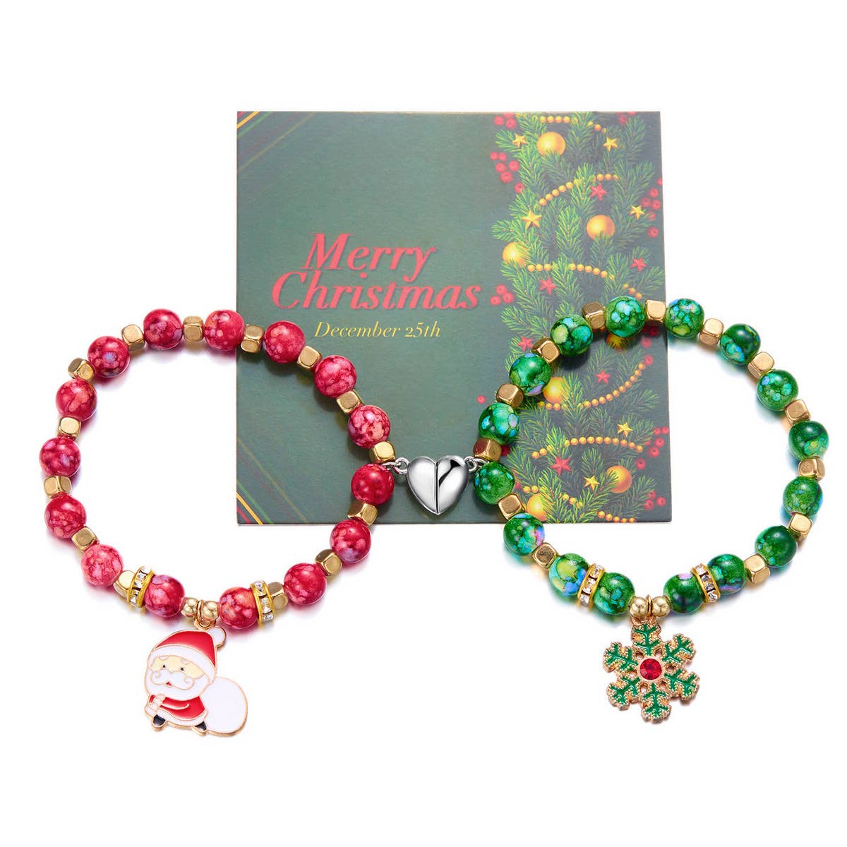 HANDMADE FLOWER BEADS MAGNETIC BEADED BRACELET