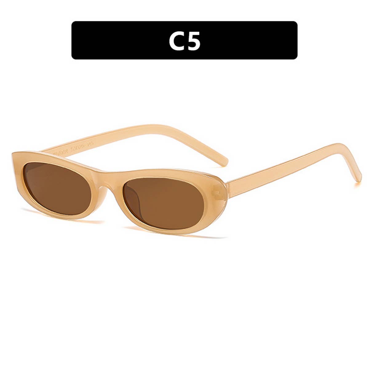 WOMEN NARROW FRAME RETRO OVAL SUNGLASSES