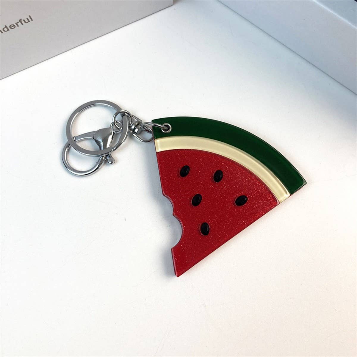 Cute Watermelon Makeup Mirror Keychain Acrylic
