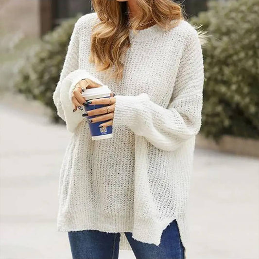 SIMPLE SOLID COLOR LOOSE COMMUTER SWEATER