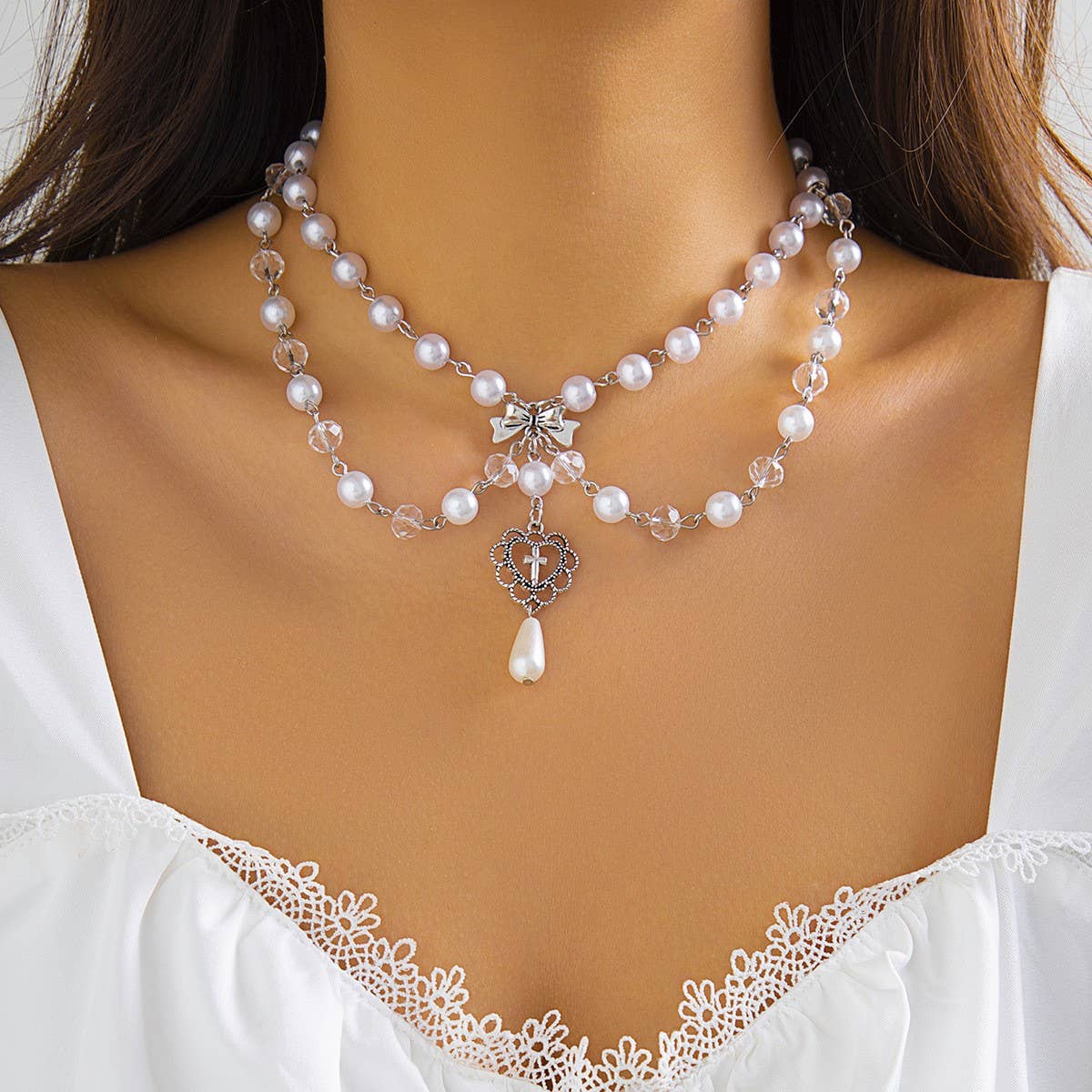 PEARL BEADED NECKLACE WITH PENDANT_CWAJE1157
