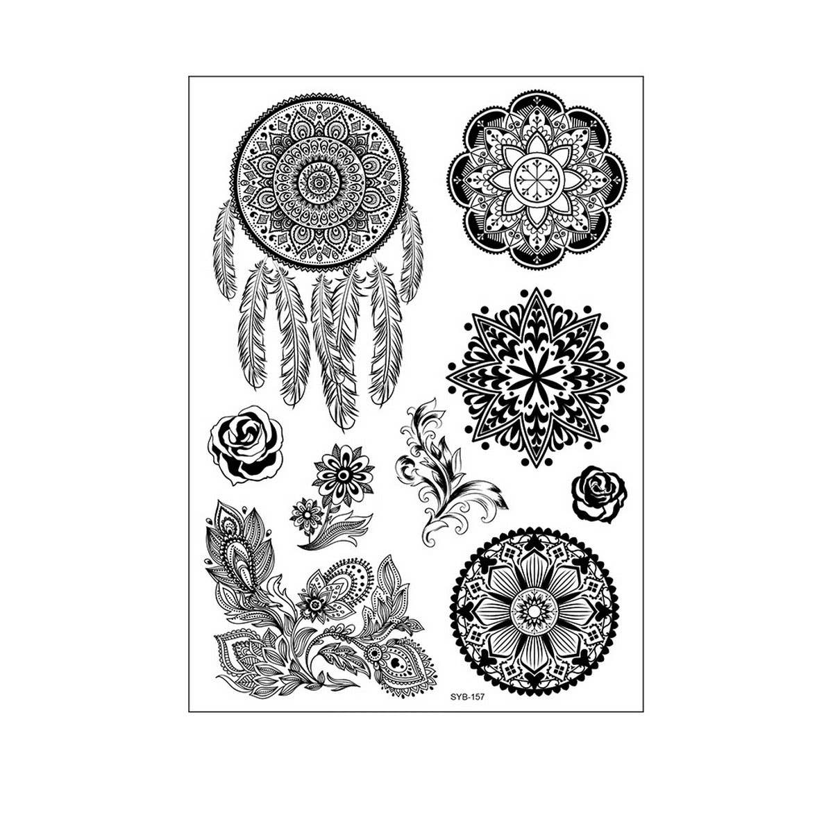 Bridal Mandala Tattoo Stickers Elegant Design_CWMM8356