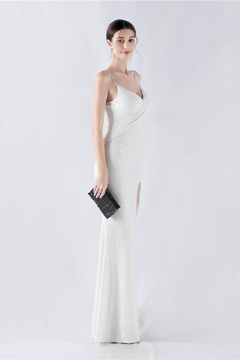 CWDMD4825_ELEGANT SEXY HIGH-SLIT SLING EVENING DRESS