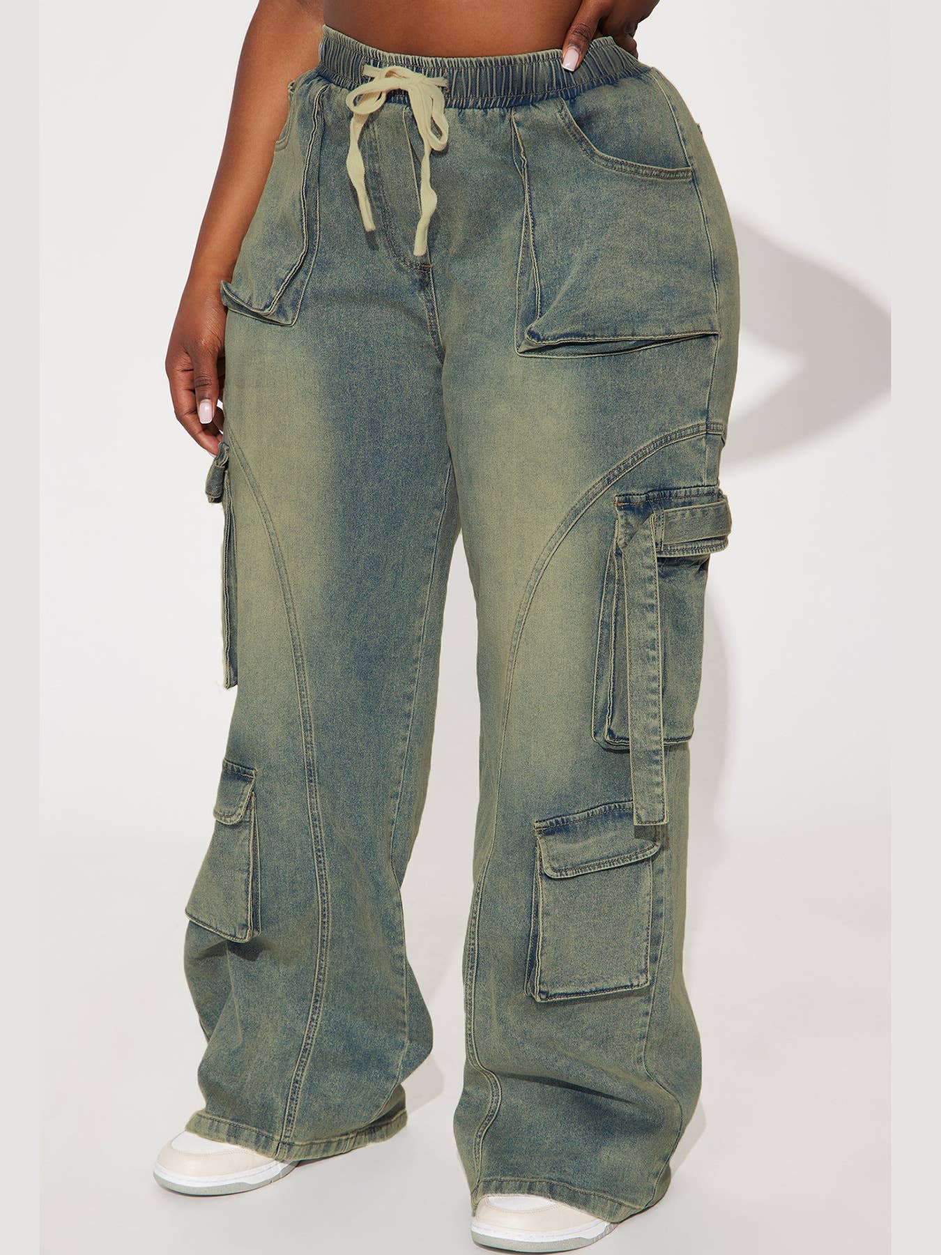 HIP HOP CARGO PANTS BAGGY CARGO WIDE-LEG JEANS