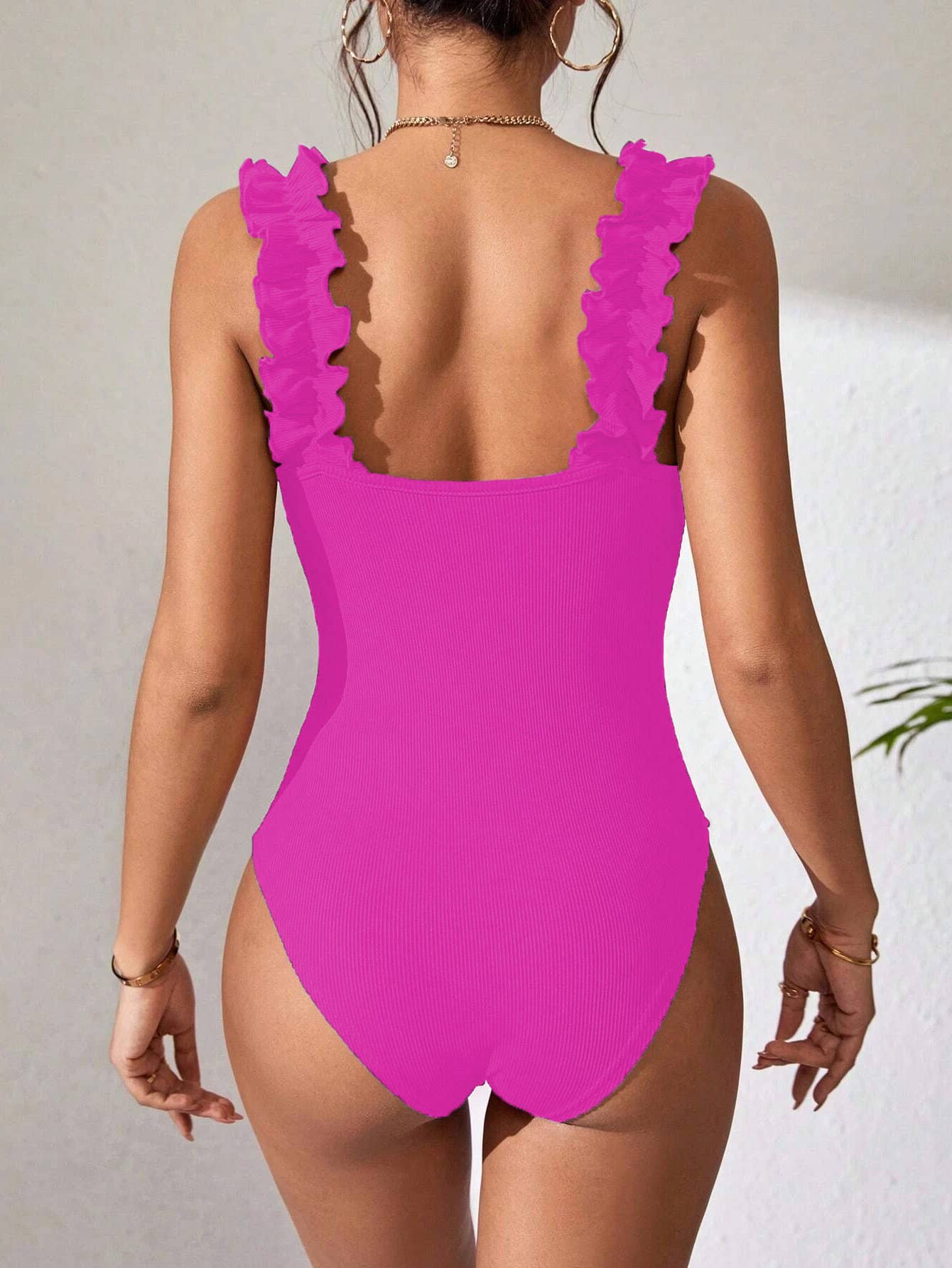 Solid-color sexy knitted halter jumpsuit