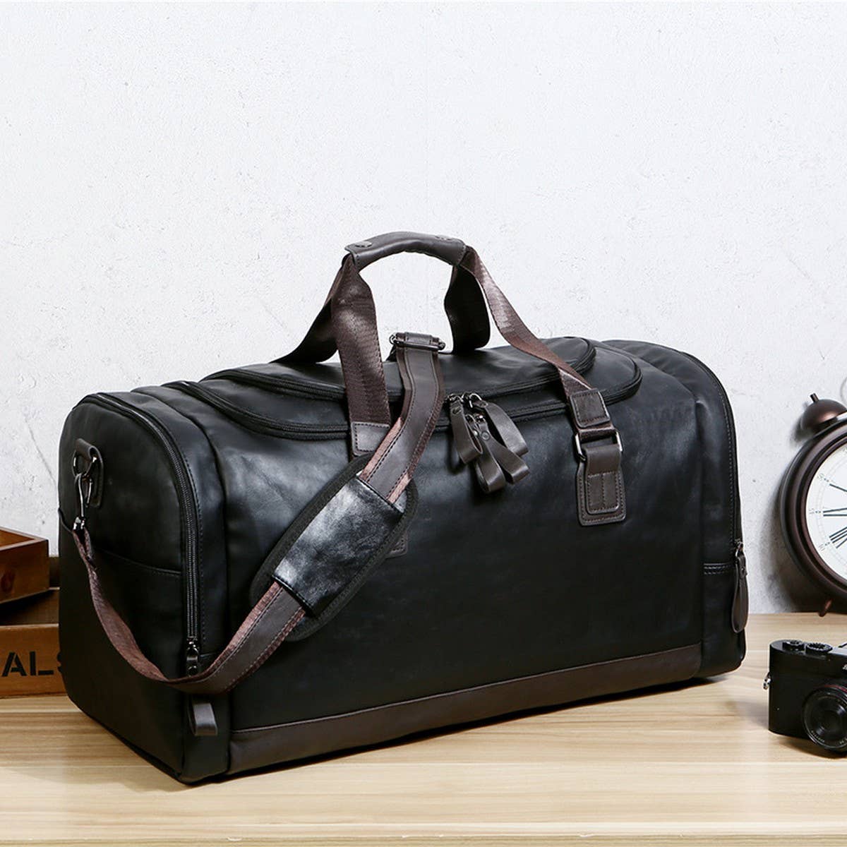Men's PU Travel Bag, Extra Large Capacity_CWAB5169