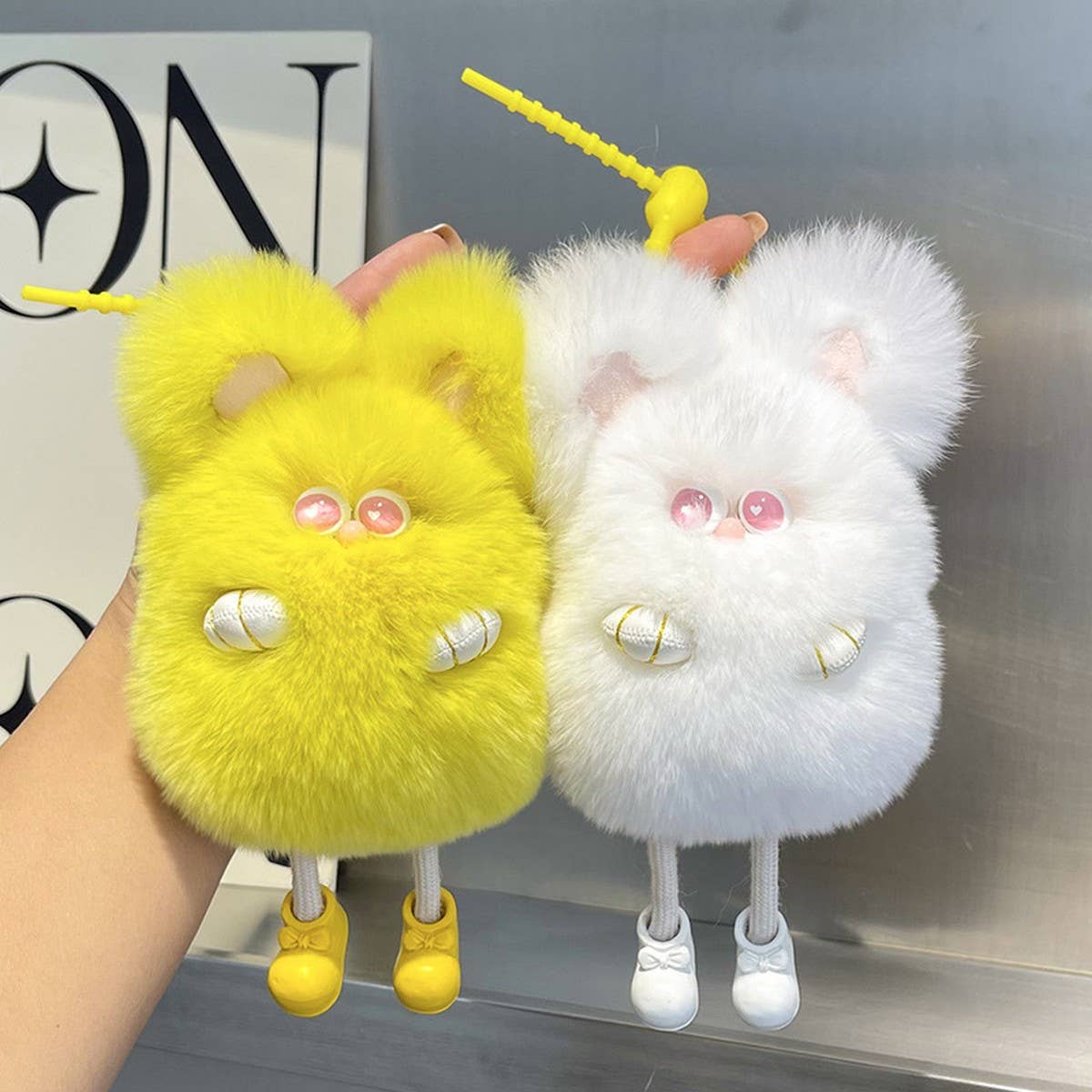 CUTE PLUSH BUNNY CAR KEYCHAIN BAG PENDANT