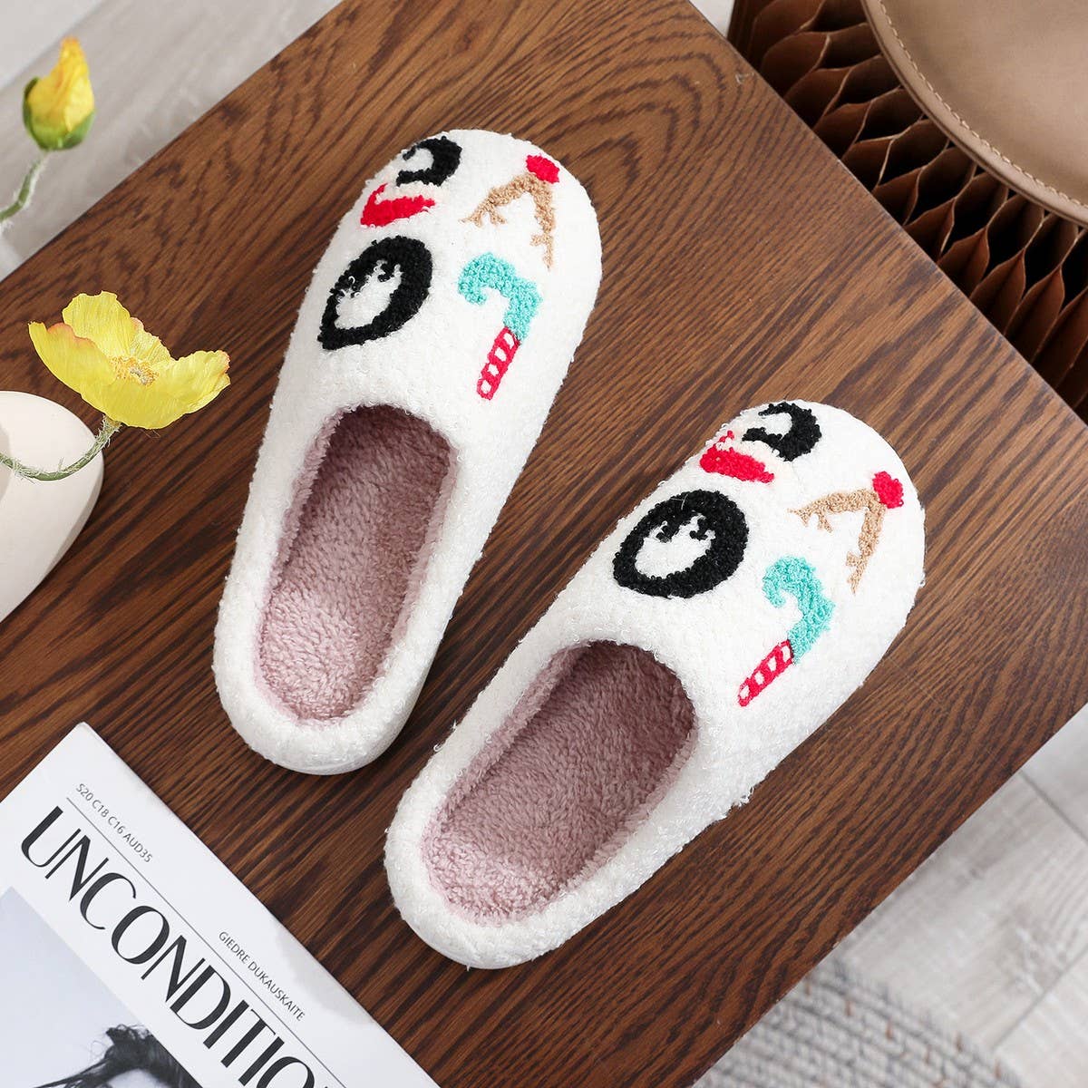 HOT STYLE LETTER PLUSH WARM COTTON SLIPPERS
