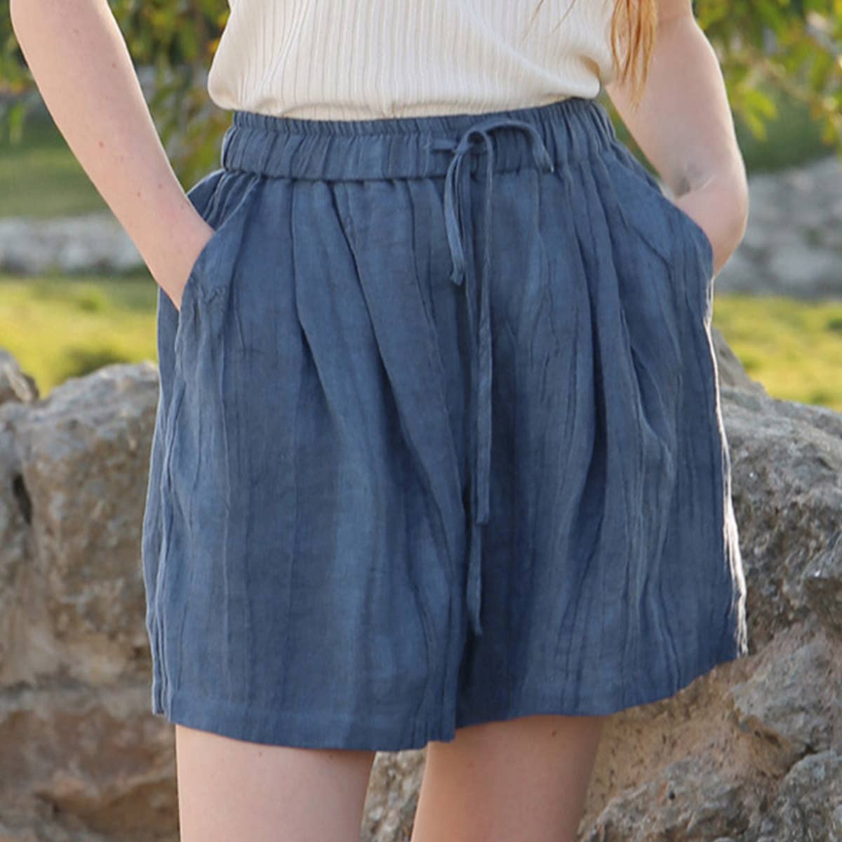 LINEN PLEATED PREMIUM SHORTS